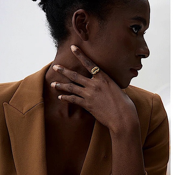 Stainless Steel Lip Resizable Ring Gold Plated Hip Hop Trendy - Picture 5 of 16